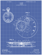 Pocket Watch Patent on Blueprint