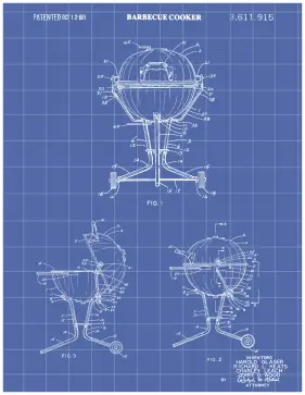 BBQ Patent on Blueprint Printable Patent