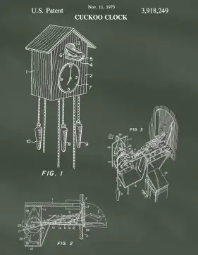 Cuckoo Clock Patent on Chalkboard Printable Patent