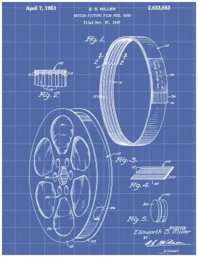 Film Reel Patent on Blueprint Printable Patent
