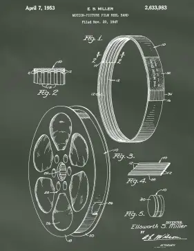 Film Reel Patent on Chalkboard Printable Patent