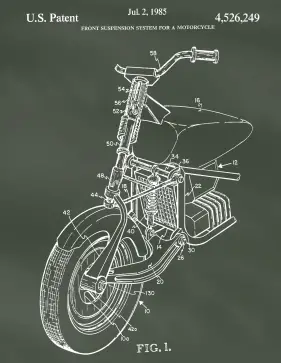 Motorcycle Patent on Chalkboard Printable Patent