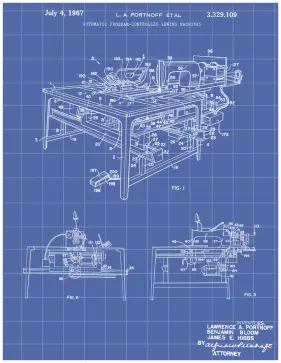 Sewing Machine Patent on Blueprint Printable Patent