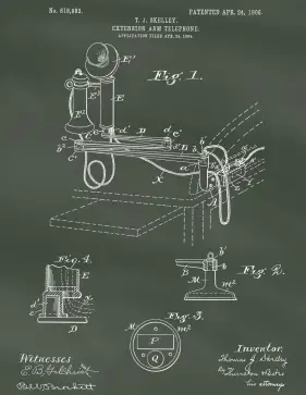 Telephone Patent on Chalkboard Printable Patent