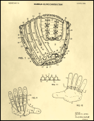 Baseball Glove Patent on Parchment
