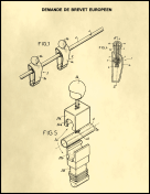 Foosball Figurine Patent on Parchment