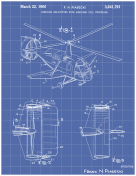 Helicopter Patent on Blueprint
