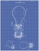 Light Bulb Patent on Blueprint