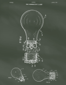 Light Bulb Patent on Chalkboard