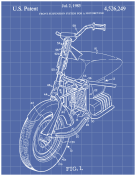 Motorcycle Patent on Blueprint
