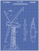 Wind Turbine Patent on Blueprint