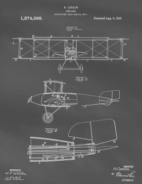 Airplane Patent on Blackboard Printable Patent