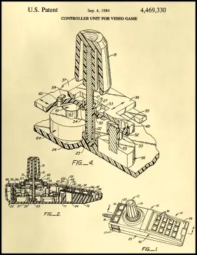 Atari Joystick Patent on Parchment Printable Patent