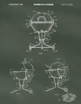 BBQ Patent on Chalkboard Printable Patent