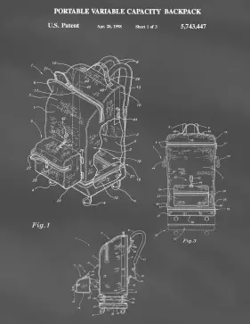 Backpack Patent on Blackboard Printable Patent