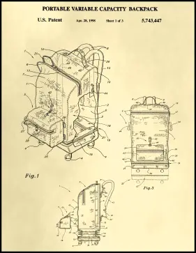 Backpack Patent on Parchment Printable Patent