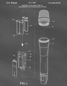 Battery Microphone Patent on Blackboard Printable Patent