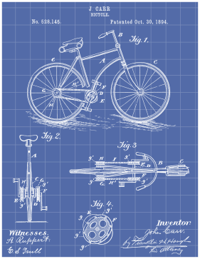 Bicycle Patent on Blueprint Printable Patent