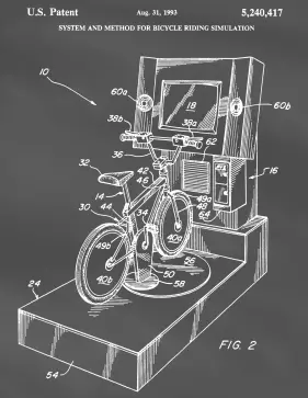 Bike Simulation Patent on Blackboard Printable Patent