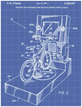 Bike Simulation Patent on Blueprint Printable Patent
