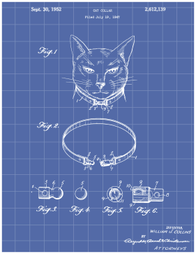 Cat Collar Patent on Blueprint Printable Patent