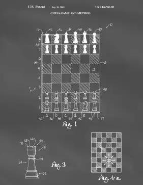 Chessboard Patent on Blackboard Printable Patent