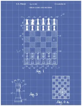 Chessboard Patent on Blueprint Printable Patent