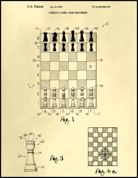Chessboard Patent on Parchment Printable Patent