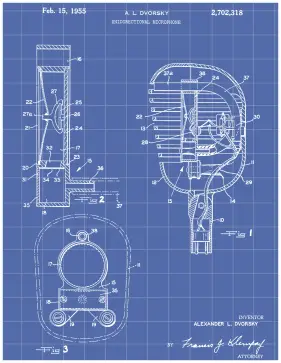 Crystal Microphone Patent on Blueprint Printable Patent