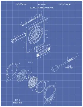 Dartboard Patent on Blueprint Printable Patent