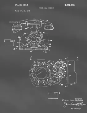 Dial Phone Patent on Blackboard Printable Patent