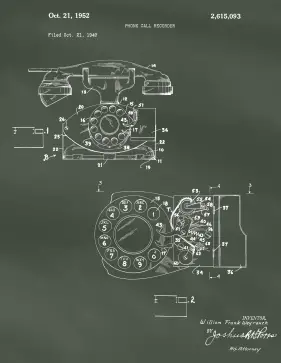 Dial Phone Patent on Chalkboard Printable Patent