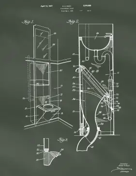 Disappearing Toilet Patent on Chalkboard Printable Patent