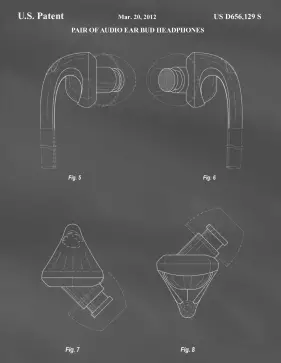 Earbuds Patent on Blackboard Printable Patent