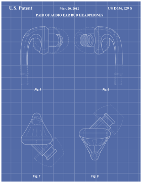 Earbuds Patent on Blueprint Printable Patent