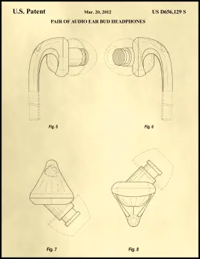 Earbuds Patent on Parchment Printable Patent