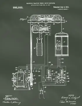 Elevator Patent on Chalkboard Printable Patent