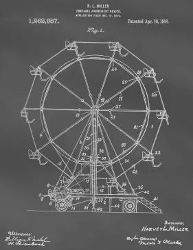 Ferris Wheel Patent on Blackboard Printable Patent