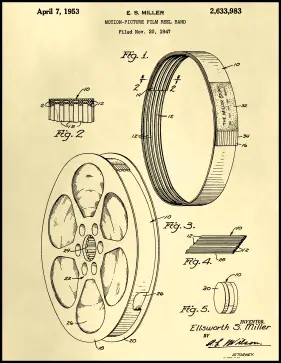 Film Reel Patent on Parchment Printable Patent