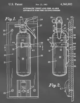 Fire Extinguisher Patent on Blackboard Printable Patent