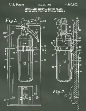 Fire Extinguisher Patent on Chalkboard Printable Patent