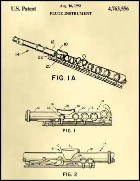 Flute Patent on Parchment Printable Patent