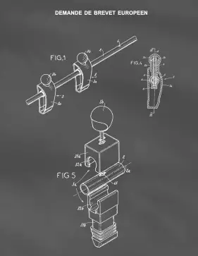 Foosball Figurine Patent on Blackboard Printable Patent