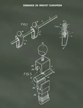Foosball Figurine Patent on Chalkboard Printable Patent