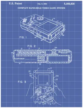 Gameboy Patent on Blueprint Printable Patent
