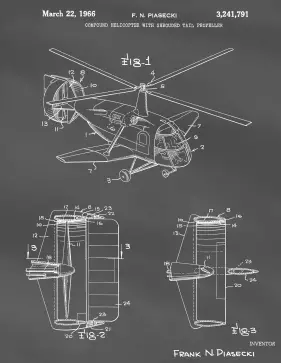 Helicopter Patent on Blackboard Printable Patent