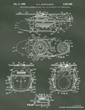 Helicopter Boat Car Patent on Chalkboard Printable Patent