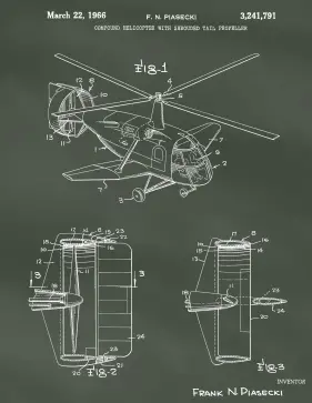Helicopter Patent on Chalkboard Printable Patent