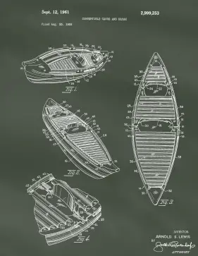 Kayak Canoe Patent on Chalkboard Printable Patent