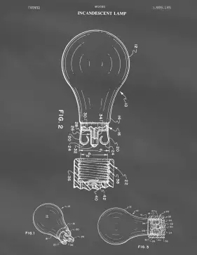 Light Bulb Patent on Blackboard Printable Patent